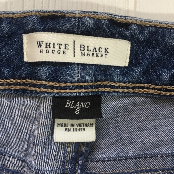 ❤️WHBM Blanc Straight Leg Denim Jeans Size 8 - Picture 4 of 7